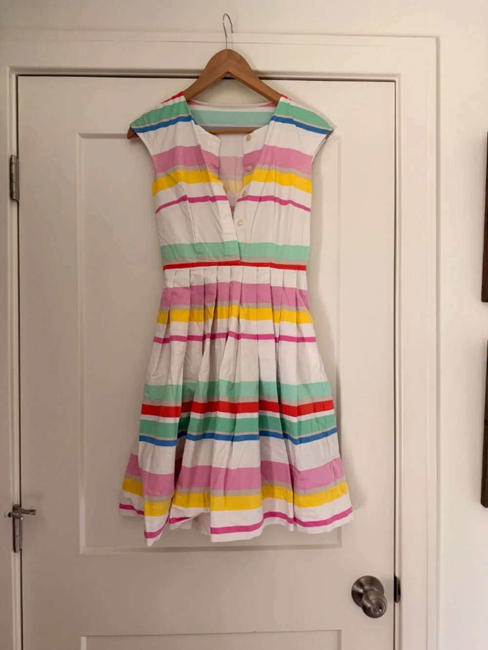 Kate Spade Multi Cape Stripe Shirtdress, Pastel Cotton Dress size